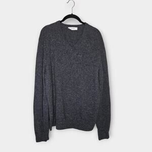 Everlane Cashmere V-Neck Pullover Sweater Gray Marled Men's Medium